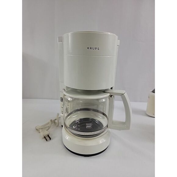 Krups ProCafe Type 212 Coffee Maker 10 Cup Carafe White Plastic‎ Glass Tested - Picture 1 of 9